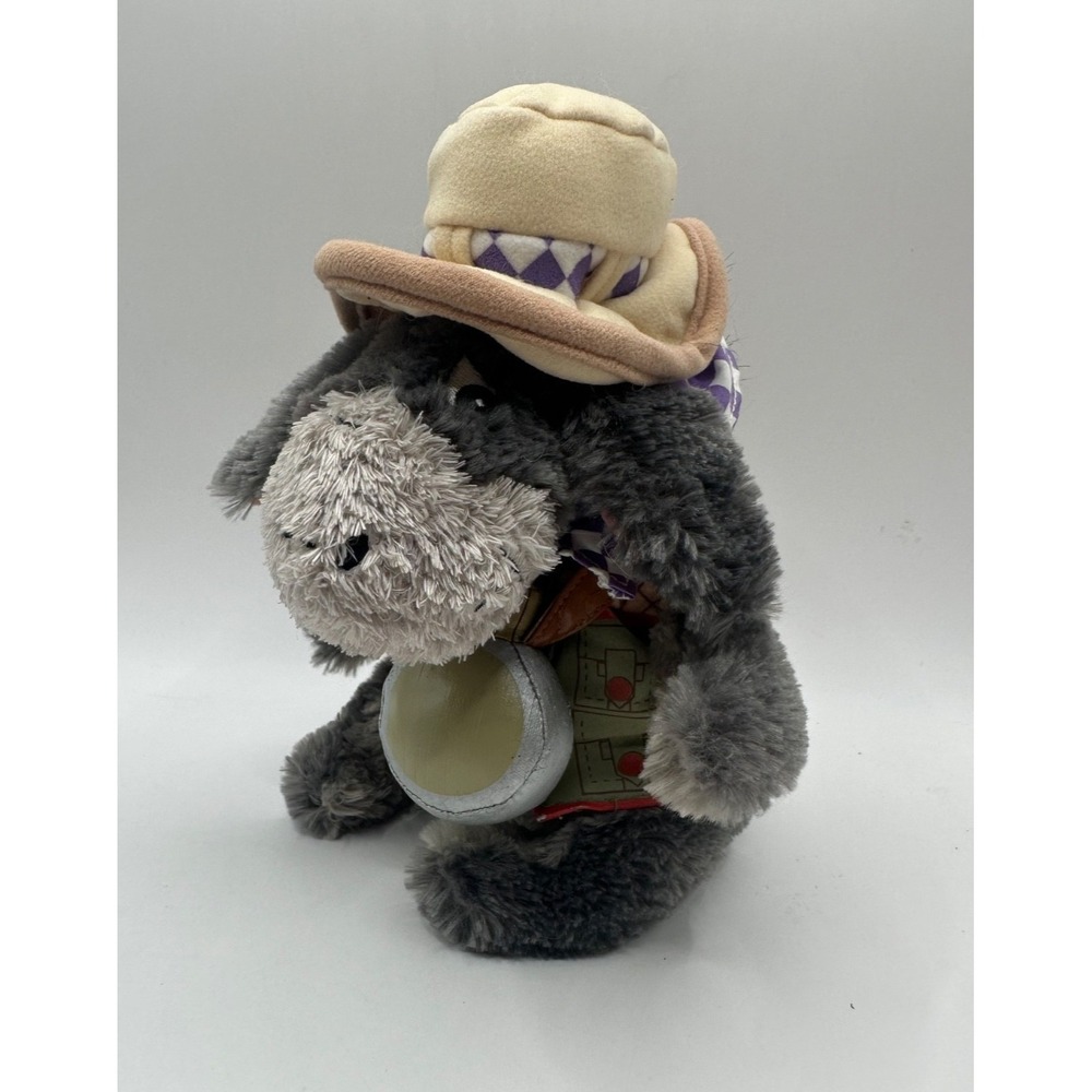 Vintage Walt Disney World 8" Safari Eeyore Plush Vest Canteen Hat Removable Tail
